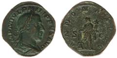 Roman Imperial Coinage Philippus I Arabs (244-249) - AE Sestertius (Rome AD 245-47, 21.05 g) – IMP M IVL PHILPPVS AVG, laureate, draped and cuirassed bust right / ANNONA AVGG, Annona standing, holding