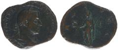 Roman Imperial Coinage Trebonianus Gallus (251-253) - AE Sestertius (Rome AD 251-52, 19.36 g) – IMP CAES C VIBIVS TREBONIANVS GALLVS AVG, laureate, draped and cuirassed bust right / PAX AVGG, Pax stan