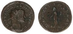 Roman Imperial Coinage Florianus (276) - BI Antoninianus (Lugdunum AD 276, 2.63 g) – IMP C M AN FLORIANVS AVG, radiate, draped and cuirassed bust right / PROVIDENTIA AVG, Providentia standing, holding