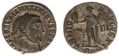 Roman Imperial Coinage Maximinus Daia (305-313) - BI Follis (Antioch AD 312, 4,64 g) - IMP C GALK VAL MAXIMINVS P F AVG, laureate bust right / GENIO AVGVSTI, Genius standing, wearing modius, holding V