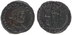Roman Imperial Coinage Maximinus Daia (305-313) - BI Follis (Siscia AD 313, 3.41 g) -IMP MAXIMINVS P F AVG, laureate and cuirassed bust right / IOVI CONSERVATORI AVGG NN, Jupiter standing, holding Vic