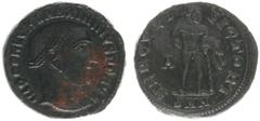 Roman Imperial Coinage Maximinus Daia (305-313) - BI Follis (Nicomedia AD 311, 5.21 g) – IMP C GAL VAL MAXIMIANVS P F AVG, laureate bust right / HERCVLI VICTORI, Hercules standing, resting right hand 