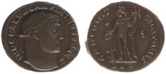 Roman Imperial Coinage Maximinus Daia (305-313) - BI Follis (Antioch AD 310-11, 5.68 g) – IMP C GAL VAL MAXIMINVS P F AVG, laureate bust right / GENIO IMPERATORIS, Genius standing, wearing modius, hol