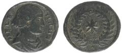 Roman Imperial Coinage Helena - BI Centenionalis (Thessalonica AD 318-19, 3.16 g) – HELENA N F (Nobilissima Femina), draped bust right / eight-pointed star within laurel-wreath (RIC vii, pp. 504-5) – 