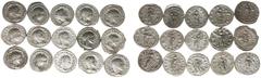 Ancient coins in lots - Roman coinage Ancient coins in lots - Roman coinage - A nice lot with Roman AR Antoniniani: Gordianus III (13) Philippus I Arabs and Philippus II - in total 15 coins in avg. VF
