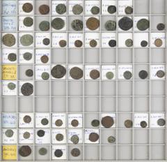 Ancient coins in lots - Roman coinage Ancient coins in lots - Roman coinage - A nice lot Roman late 4th century Folles (small and large): Gratianus (7), Theodosius I (22), Valentinianus II (11), Arcad