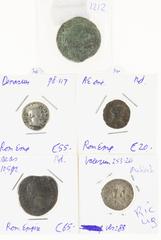 Ancient coins in lots - Roman coinage Ancient coins in lots - Roman coinage - A small lot Roman coins, bronze and silver: An AE As of Ant. Pius (temple, RIC 1039), an AE of Gordianus III (Viminacium),