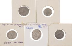 Ancient coins in lots Roman coinage - A small lot Roman Antoniniani: Gallienus (2), Philippus I Arabs, Gordianus III and Postumus - in total 5 coins in F to a.VF
