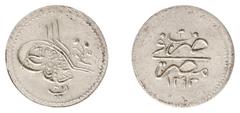 World Coins - Afghanistan to England Egypt - Ottoman Empire - Abdul Hamid II (1876-1909) - 20 Para AH1293/2, Misr (KM276; OS 34-MS-G6-2, - Obv: Large toughra, flower, value below / Rev: 4-line script 