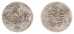 World Coins - Afghanistan to England Egypt - Ottoman Empire - Abdul Hamid II (1876-1909) - 20 Para AH1293/3, Misr (KM276; OS 34-MS-G6-3) - Obv: Large toughra, flower, value below / Rev: 4-line script 
