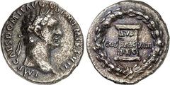 RÖMER RÖMISCHES KAISERREICH. DOMITIANUS, Augustus 81-96. Denar (9./12.88) 2,98g. Kopf mit Lorbeerkranz n.r. IMP CAES DOMIT AVG GERM TR P VIII / Im Eichenkranz: COS - XIIII neben Altar mit LVD - SAEC -