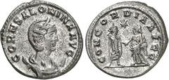 RÖMER RÖMISCHES KAISERREICH. Salonina, Gemahlin des Gallienus 253-268. Bi-Antoninian (260) 3,81g, Samosata. Pallabüste mit Diadem auf Mondsichel n.r. CORN SALONINA AVG / CONCORDIA AVGG Gallienus und S