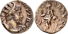 RÖMER RÖMISCHES KAISERREICH. TETRICUS I. 271-274. AE-Antoninian (273/274) 2,69g, Trier. Panzerbüste m. Strkr. n.r. [IMP TETRI]CVS P F AVG / [LAETIT]-IA AVGG Laetitia steht n.l. Elmer 787, Schulzki 6b,