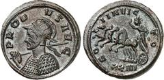 RÖMER RÖMISCHES KAISERREICH. PROBUS 276-282. AE-Antoninian 3,62g, Siscia. Panzerbüste m. Schild, Lanze u. Strkr. n.l. PROBVS AVG / SO-LI INVIC-TO Sol fährt in Quadriga n.l., hebt rechte Hand, unten XX