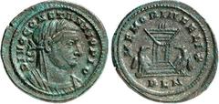 RÖMER RÖMISCHES KAISERREICH. Divus Constantius z.Z. Constantinus I. 317-318. AE-Follis 26mm 7,53g, London. Consularisbüste, bedeckt, m. Lorbeerkranz n.r. DIVO CONSTANTIO PIO / MEMORIA FELIX Altar zw. 