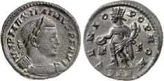 RÖMER RÖMISCHES KAISERREICH. MAXIMINUS II. Daia, Augustus 310-313. AE-Follis 22mm (310/313) 4,01g, Trier. Belorb. gepanzerte Büste n. r. IMP MAXIMINVS P F AVG / GENIO POP ROM Genius steht n. l., hält 
