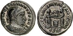 RÖMER RÖMISCHES KAISERREICH. CONSTANTINUS I. der Große, Augustus 306(310)-337. AE-Follis 18mm (317/319) 2,99g, Siscia, 5. Off. Panzerbüste m. Helm u. Lkr. n.r. IMP CONSTAN-TINVS P F AVG / VICTORIAE LA