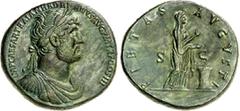 RÖMER RÖMISCHES KAISERREICH. HADRIANUS 117-138. AE-Sesterz (119/122) 21,27g. Drapierte Büste mit Lorbeerkranz n.r. IMP CAESAR TRAIAN HADRIA-NVS AVG P M TR P COS III / PIETAS - AVGVSTI - S - C Pietas s