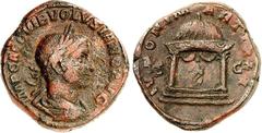 RÖMER RÖMISCHES KAISERREICH. VOLUSIANUS 251-253. AE-Sesterz (8./12.251) 20,80g. Büste mit Panzer, Paludamentum und Lorbeerkranz n.r. IMP CAE C VIB VOLVSIANO AVG / IVNONI M-ARTIALI - S - C Rundtempel m