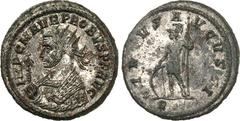 RÖMER RÖMISCHES KAISERREICH. PROBUS 276-282. Bi-Antoninian (281) 4,01g, Rom. Büste im Herschermantel mit Strahlenkrone n.l., hält Adlerzepeter IMP C M AVR PROBVS PF AVG / VIRTVS AVGVSTI Soldat steht n