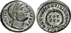 RÖMER RÖMISCHES KAISERREICH. CONSTANTINUS I. der Große, Augustus 306(310)-337. AE-Follis 18/19mm (327/329) 3,33g, Heraclea, 2. Offizin. Kopf, in den Nacken gelegt, mit Diadem n.r. CONSTAN-TINVS AVG / 