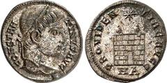 RÖMER RÖMISCHES KAISERREICH. CONSTANTINUS I. der Große, Augustus 306(310)-337. AE-Follis 19mm (326/327) 3,38g, Nicomedia. Kopf m. Lorbeerkranz n.r. CONSTANTINVS AVG / PROVIDENTIAE AVGG Lagertor mit 2 
