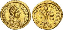RÖMER RÖMISCHES KAISERREICH. ANASTASIUS I. 491-518. Tremissis (492/507) 1,48g, Konstantinopel. Büste mit Panzer, Paludamentum und Perlendiadem n.r. D N ANASTA-SIVS PP AVG / VICTORIA AVGVSTORVM Victori