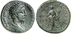 RÖMER RÖMISCHES KAISERREICH. MARCUS AURELIUS, Augustus 161-180. AE-Dupondius (176) 15,22g. Drap. gepanzerte Büste m. Strkr. n.r. M ANTONINVS AVG - GERM SARMATICVS / TRP XXX IMP VIII COS III - S - C Ae