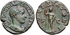RÖMER RÖMISCHES KAISERREICH. GORDIANUS III. Augustus 238-244. AE-As (241) 9,88g. Paludamentbüste m. Lkr. n.r. INP GORDIANVS PIVS FEL AVG / I O VI - STATORI - S - C Iupiter stator steht n.r. RIC 298b, 