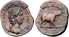 RÖMER RÖMISCHES KAISERREICH. Otacilia Severa, Gemahlin des Philippus I. 244-249. AE-Sesterz (248) 16,30g. Pallabüste mit Diadem n.r. MARCIA OTACIL SEVERA AVG / SAECVLARES AVGG - S C Nilpferd schreitet