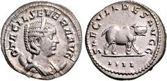 RÖMER RÖMISCHES KAISERREICH. Otacilia Severa, Gemahlin des Philippus I. 244-249. Antoninian (248) 4,89g, 4. Off. Pallabüste m. Diadem auf Mondsichel n.r. OTACIL SEVERA AVG / SAECVLARES AVGG Nilpferd s
