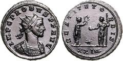 RÖMER RÖMISCHES KAISERREICH. PROBUS 276-282. AE-Antoninian (281) 4,25g, Siscia. Büste mit Paludamentum und Strahlenkrone n.r. IMP C PROBVS P F AVG / RESTITVT O-RBIS Terra steht vor Kaiser und bekränzt