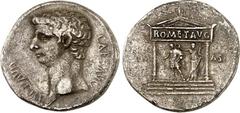 RÖMER RÖMISCHES KAISERREICH. CLAUDIUS 41-54. Cistophorus (Trinio) (41/42) 10,39g, Ephesus. Kopf n.l. TI CLAVD - CAES AVG / [COM] - ASI Tempel mit ROM ET AVG auf Architrav; im Inneren Göttin, Kaiser be