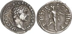 RÖMER RÖMISCHES KAISERREICH. TRAIANUS 98-117. Denar (101/102) 3,06g. Kopf m. Lorbeerkranz n.r. IMP CAES NERVA TRA-IAN AVG GERM / P M TR P - COS IIII P P Mars victor schreitet n.r. RIC 52, BMC 94, C. 2