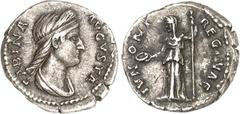 RÖMER RÖMISCHES KAISERREICH. Sabina, Gemahlin des Hadrianus +136/137. Denar 3,38g. Pallabüste m. Diadem n.r. SABINA - AVGVSTA / IVNONI - REGINAE Iuno steht n.l., hält patera und szepter. RIC 395a, BMC