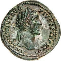 RÖMER RÖMISCHES KAISERREICH. ANTONINUS PIUS Augustus 138-161. AE-Sesterz (160) 35mm 25,28g. Kopf mit Lorbeekranz n.r. ANTONINVS AVG - PIVS P P TR P XXIII / PIETATI - AVG COS IIII - S - C Fecunditas ae