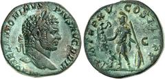 RÖMER RÖMISCHES KAISERREICH. CARACALLA, Augustus 198-217. AE-Sesterz 28/29mm (212) 19,42g. Kopf mit Lorbeerkranz n.r. M AVREL ANTONINVS - PIVS AVG BRIT / P M TR P XV - COS III P P - S - C Mars ultor s