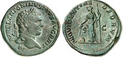 RÖMER RÖMISCHES KAISERREICH. CARACALLA, Augustus 198-217. AE-Sesterz (213) 28,07g. Kopf m. Lorbeerkranz. n.r. M - AVREL ANTONINVS PIVS AVG BRIT / PROVIDENTIAE DEORVM - S - C Providentia steht n.l., hä