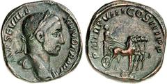 RÖMER RÖMISCHES KAISERREICH. SEVERUS ALEXANDER 222-235. AE-Sesterz (228) 31mm 22,49g, zum Antritt s. III. Konsulates, am 1. Januar. Kopf m. Palliumn hinter Hals u. Lorbeerkranz n.r. IMP SEV ALE-XANDER