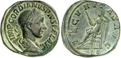 RÖMER RÖMISCHES KAISERREICH. GORDIANUS III. Augustus 238-244. AE-Sesterz30/31mm (240) 25,47g. Paludamentbüste m. Lorbeerkranz n.r. IMP GORDIANVS PIVS FEL AVG / SECVRITAS AVG - S C Securitas thront n.l