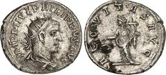 RÖMER RÖMISCHES KAISERREICH. PHILIPPUS I. Arabs 244-249. Antoninian (244/247) 3,87g. Paludamentbüste m. Strkr. n.r. IMP M IVL PHILPPVS AVG / AEQVITAS AVG Aequitas steht mit Waage und Füllhorn n.l. RIC