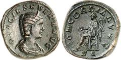 RÖMER RÖMISCHES KAISERREICH. Otacilia Severa, Gemahlin des Philippus I. 244-249. AE-Sesterz (248/249) 30/31mm 21,56g. Pallabüste m. Diadem n.r. OTACIL SEVERA AVG / CONCORDIA AVGG - S C Concordia thron