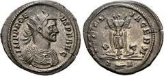 RÖMER RÖMISCHES KAISERREICH. PROBUS 276-282. AE-Antoninian (281) 3,48g, Rom, 1. Off. Panzerbüste m. Strkr. n.r. IMP PROB-VS P F AVG / VICTOR-IA GERM 2 Captivi an Tropaeum; unten R Fulmen A. RIC 220. .