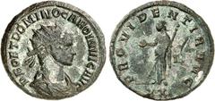 RÖMER RÖMISCHES KAISERREICH. CARUS 282-283. AE-Antoninian 20/21mm 3,77g, Siscia. Drapierte Panzerbüste m. Strahlenkrone n.r. DEO ET DOMINO CARO INVIC AVG / PROVIIDENTIA AVG Providentia steht n.l., häl