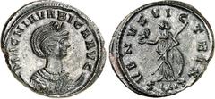 RÖMER RÖMISCHES KAISERREICH. Magnia Urbica, Gemahlin des Carinus 283-285. AE-Antoninian 21/22mm 3,90g, Ticinum, 2. Offizin. Drapierte Büste mit Diadem auf Mondsichel n.r. MAGNIA VRBICA AVG / VENVS VIC
