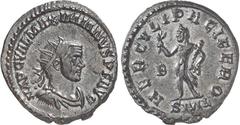 RÖMER RÖMISCHES KAISERREICH. MAXIMIANUS I. Herculius, 285-308,310. AE-Antoninian (287) 3,62g, Lyon, 2. Off. Paludamentbüste m. Strkr. n.r. IMP C VAL MAXIMIANVS P F AVG / HERCVLI PACIFERO Hercules paci