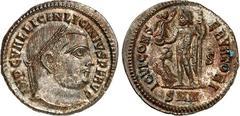 RÖMER RÖMISCHES KAISERREICH. LICINIUS I. 308-324. AE-Follis 20/21mm (313/317) 3,41g, Nicomedia, 6. Off. Kopf m. Lkr. n.r. IMP C VAL LICIN LICINIVS P F AVG / IOVI CONS-ERVATORI Iupiter steht n.l.; l. A