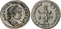 RÖMER RÖMISCHES KAISERREICH. CONSTANTINUS I. der Große, Augustus 306(310)-337. AE-Follis 19/21mm (315) 5,00g, Lyon, 1. Off. Paludamentbüste m. Lorbeerkranz n.r. IMP CONSTANTINVS P F AVG / SOLI INVIC-T