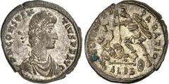 RÖMER RÖMISCHES KAISERREICH. CONSTANTIUS II. Augustus 337-361. Bi-Maiorina 22/23mm (351/354) 6,71g, Alexandria, 1. Off. Paludamentbüste m. Perlendiadem n.r. D N CONSTAN-TIVS P F AVG / FEL TEMP RE-PARA