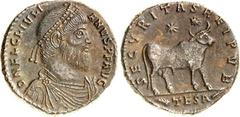 RÖMER RÖMISCHES KAISERREICH. IULIANUS II. Augustus 360/361-363. AE-Doppelmaiorina 26/27mm (362/363) 7,96g, Thessalonica, 1. Offizin. Büste mit Panzer, Paludamentum und Perlendiadem n.r. D N FL CL IVLI